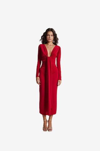 Robe de soirée HOLLY LOLLY en rouge : devant