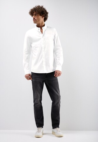Street One MEN Regular Fit Slim Fit Popeline Hemd in Weiß