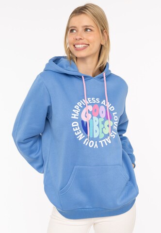 Sweat-shirt Zwillingsherz en bleu : devant
