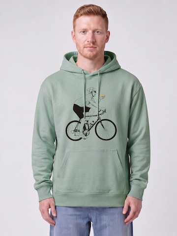 Felpa ' Fahrrad  ' di Watapparel in verde: frontale