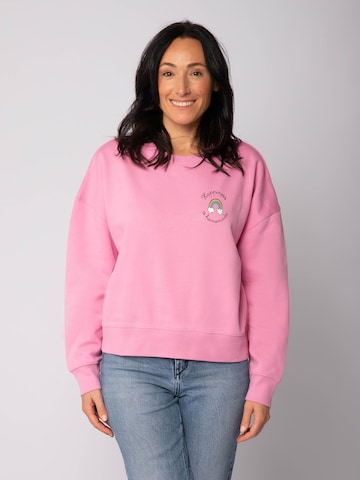 Watapparel Sweatshirt 'Happiness is homemade ' in Pink: Vorderseite