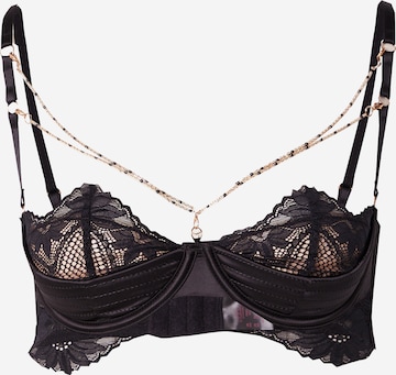 Hunkemöller Balconette Rintaliivi 'Belladonna' värissä musta: etupuoli