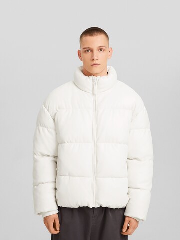 Bershka Between-Season Jacket in White: front