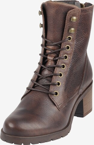 BULLBOXER Lace-Up Ankle Boots in Brown: front