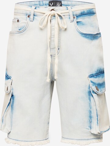 SikSilk Regular Cargo Jeans in White: front