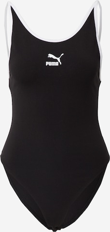 PUMA Athletic Bodysuit 'Classics' in Black: front