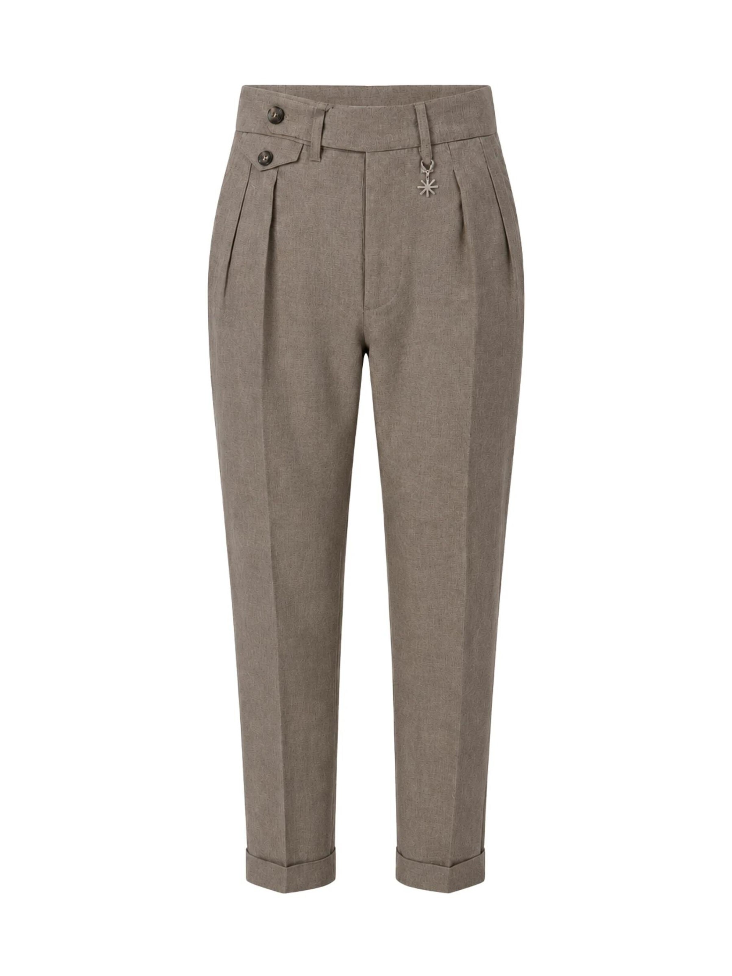 Manuel Ritz Broek 'PANTALONE LAVATO' in Beige: voorkant