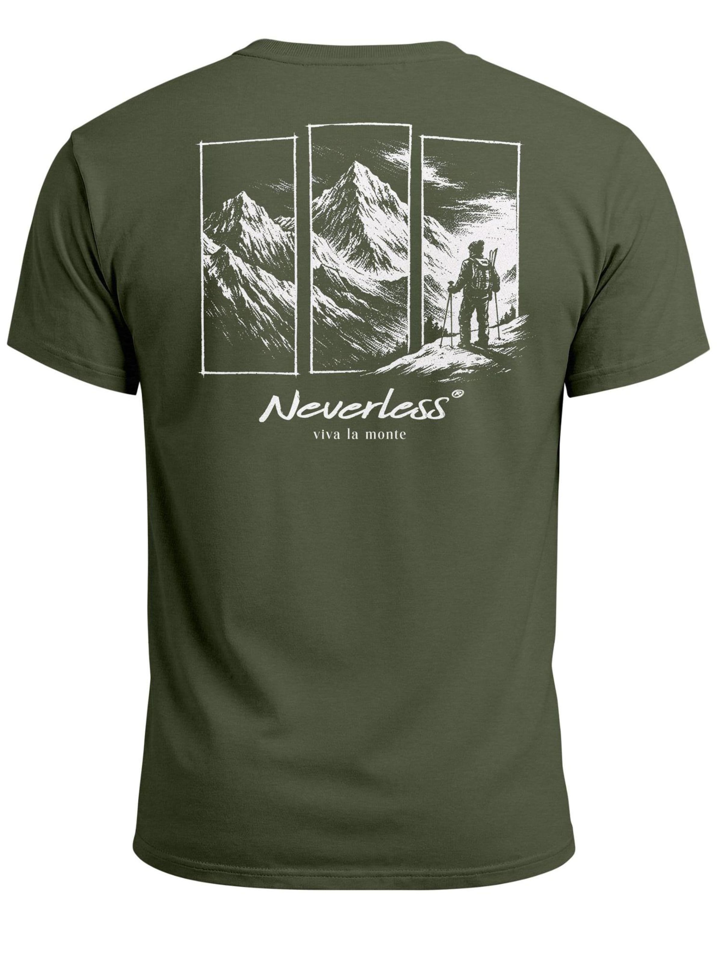 Neverless Shirt 'viva la monte' in Green: front