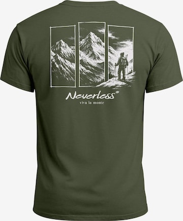 Neverless Shirt 'viva la monte' in Green: front