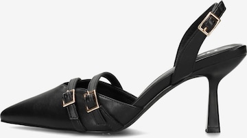 Escarpins à bride arrière 'Pam' POSH by Poelman en noir : devant