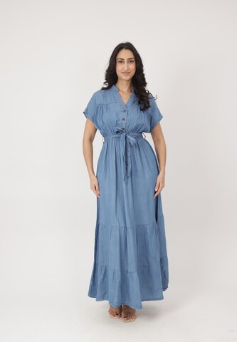 Robe Elara en bleu : devant