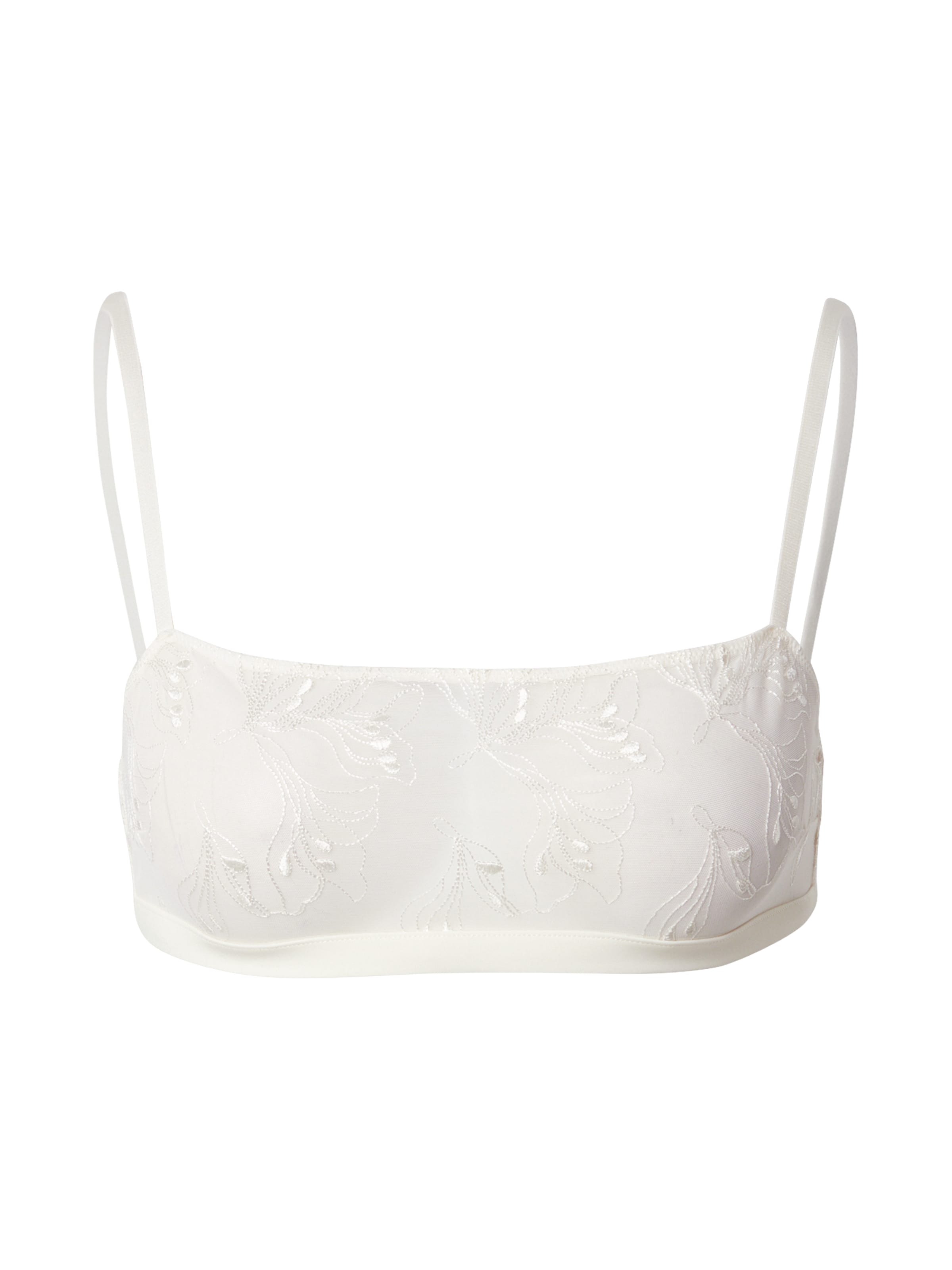 Bandeau Sutien costum de baie 'Saaudrey' de la Samsøe Samsøe pe alb: față