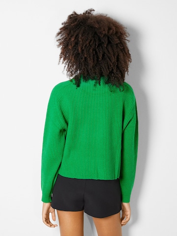 Bershka Пуловер в зелено