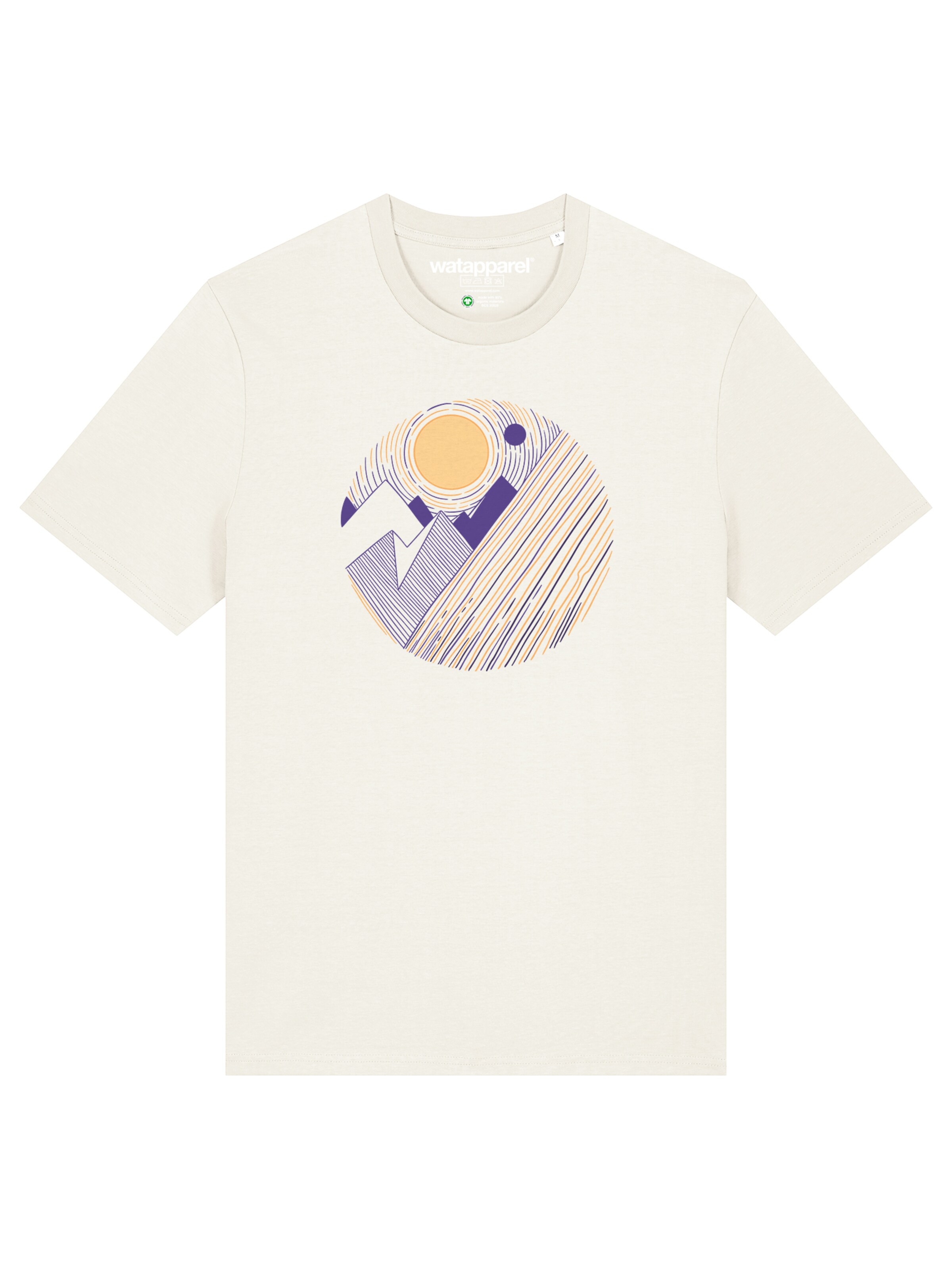 T-Shirt 'Geometric Landscape 3' Watapparel en beige : devant