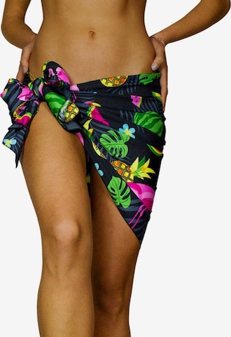 King Kameha Schal 'Flamingo Melon' in Schwarz: Vorderseite