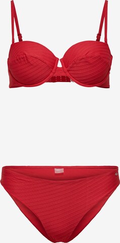 ONLYT-shirt Bikini 'Kaja' - crvena boja: prednji dio