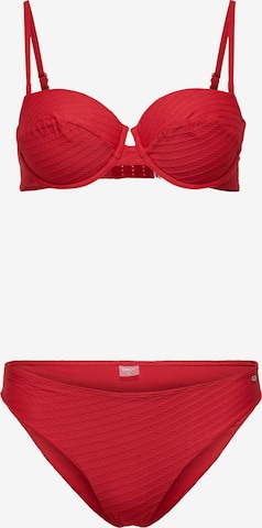 ONLY T-Shirt Bikini 'Kaja' | rdeča barva: sprednja stran