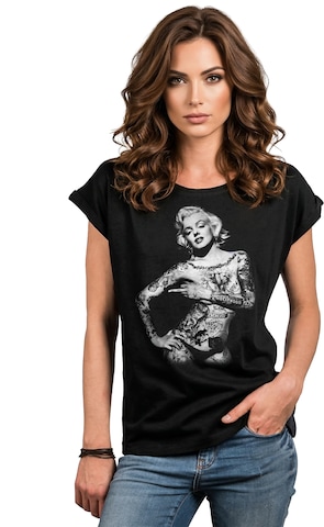 MAKAYA Shirt 'Tattoo' in Black: front
