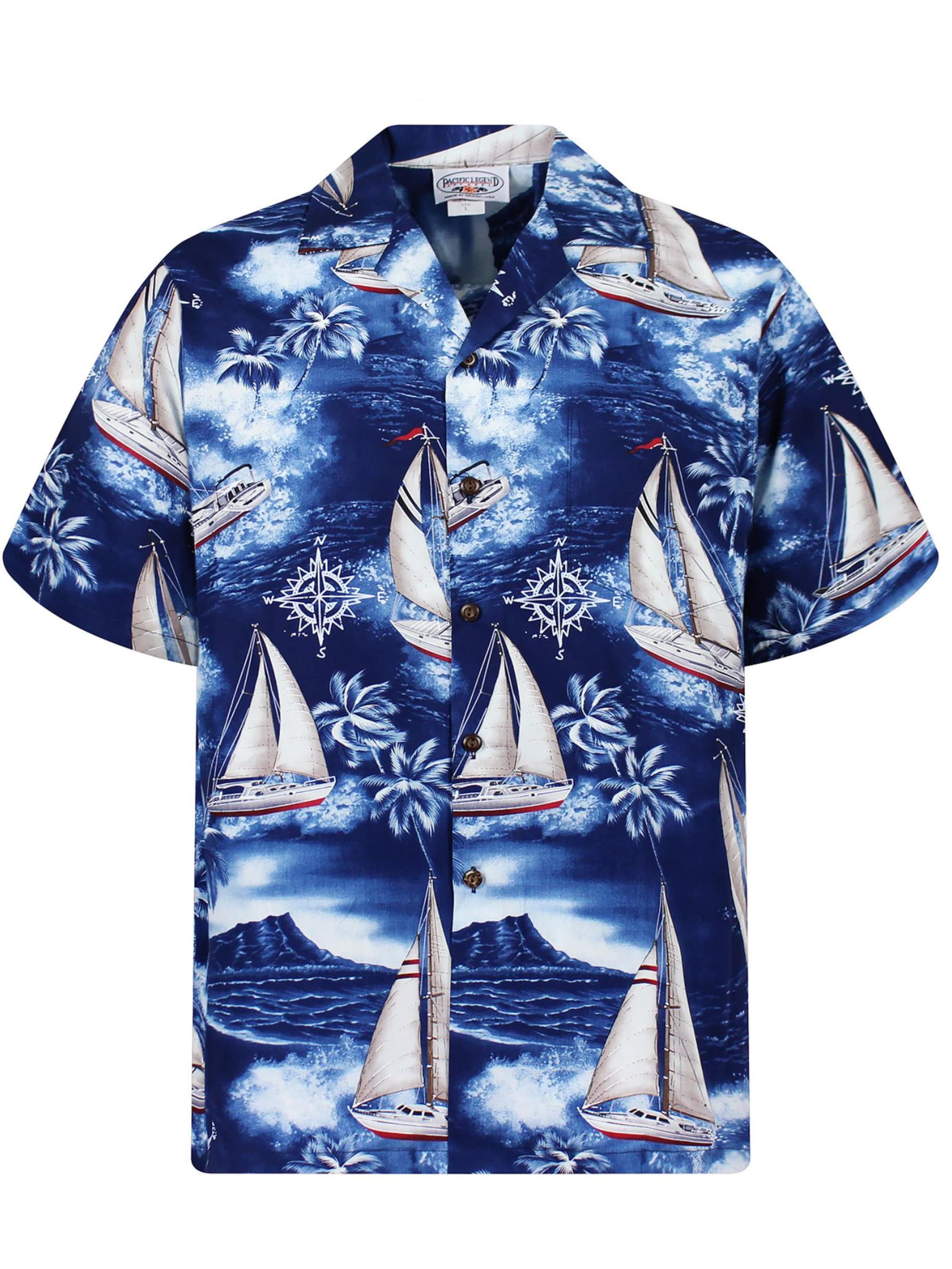 Pacific Legend Regular fit Button Up Shirt 'Yachten' in Blue: front