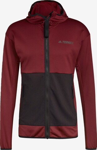 ADIDAS TERREX Funktionele fleece-jas in Rood: voorkant