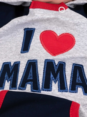 Baby Sweets Overall 'I love Mama & Papa' in Grau