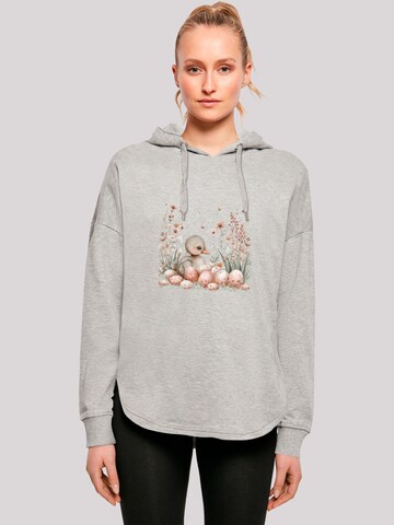 F4NT4STIC Sweater 'Ente Ostereier Blumen Küken' in Grey: front