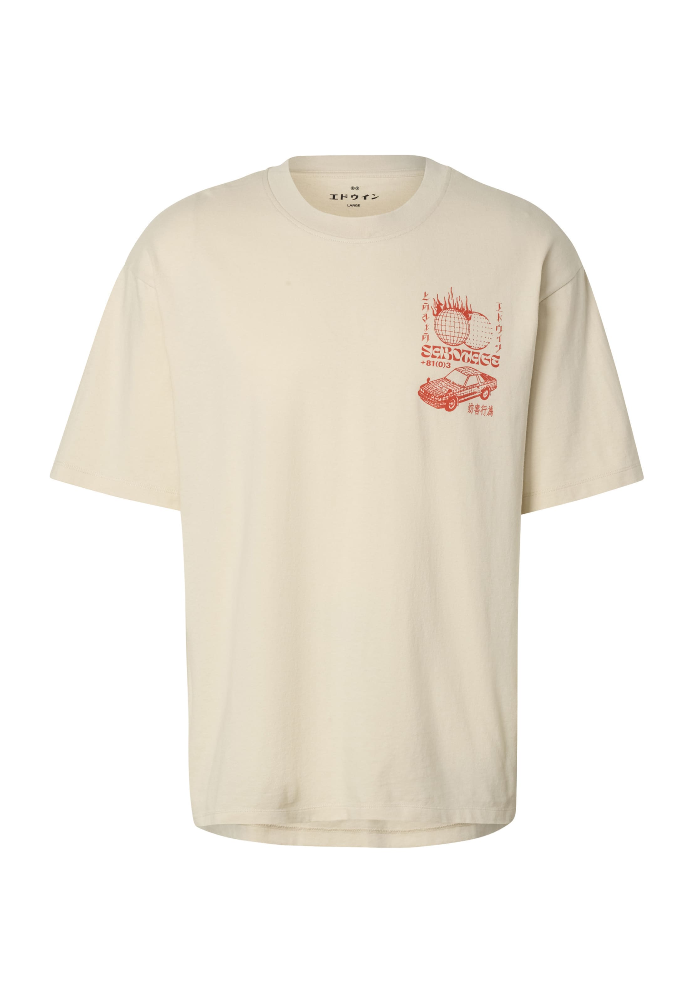 EDWIN T-Shirt 'Tokyo Sabotage' in Beige: Vorderseite