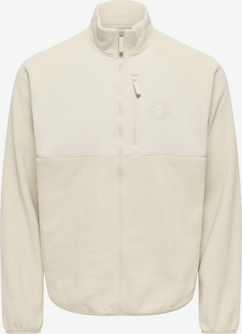 Only & Sons Fleecejacke 'ONSchuck' in Beige: Vorderseite