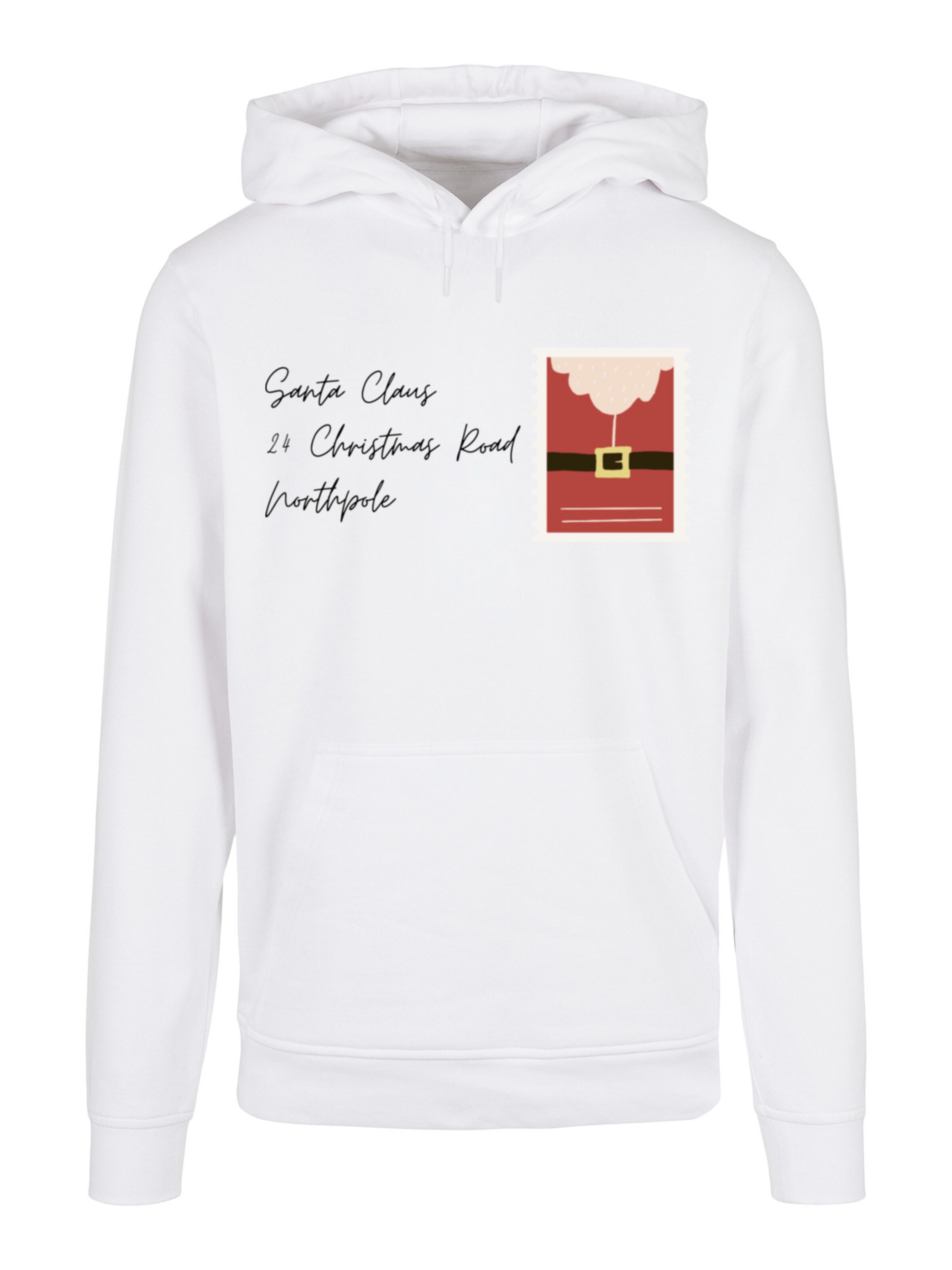 F4NT4STIC Sweatshirt 'Santa Letter' in Wit: voorkant