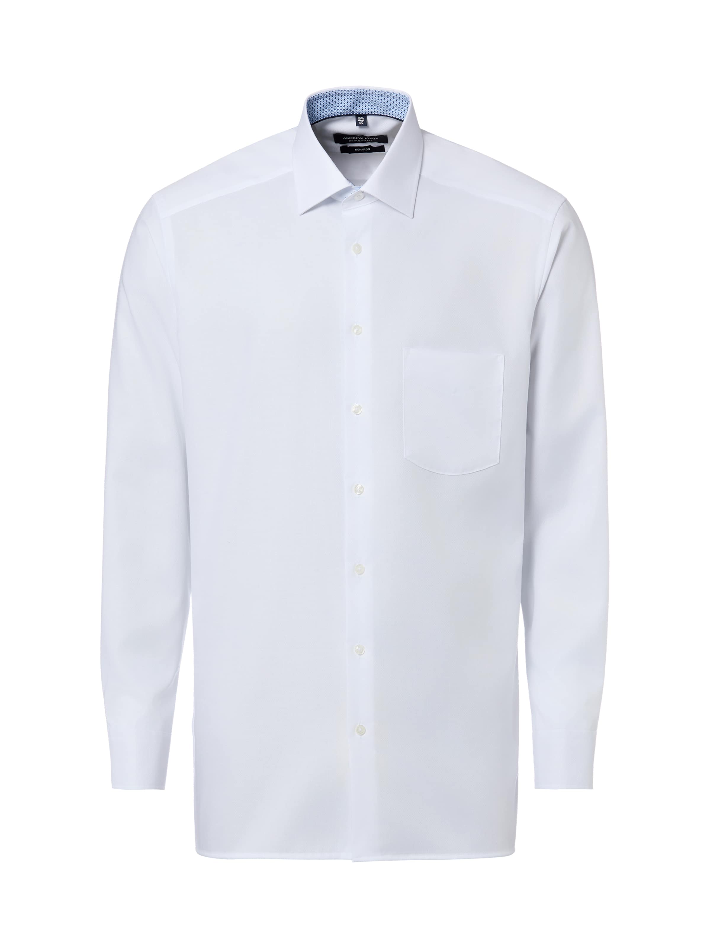 Andrew James Zakelijk overhemd in Wit: voorkant