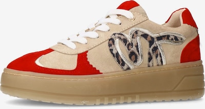 MANFIELD Sneaker in beige / grau / rot / silber, Produktansicht