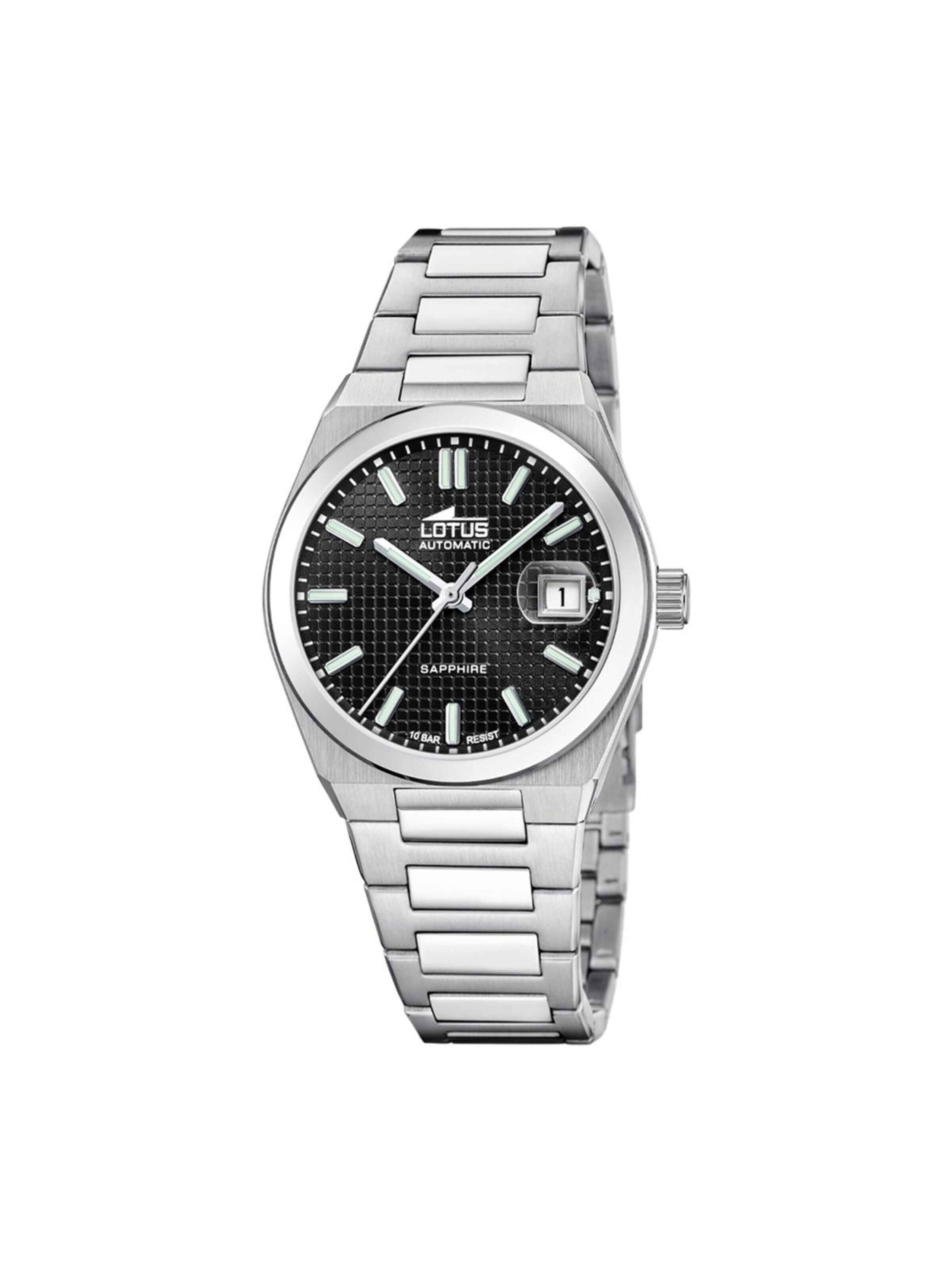Lotus Analoog horloge in Zwart: voorkant