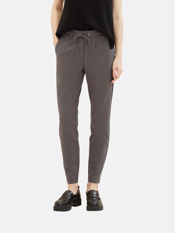 Regular Pantalon à pince TOM TAILOR en gris : devant