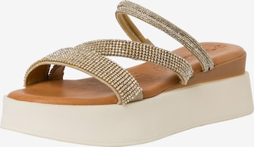 TAMARIS Mules in Gold: front