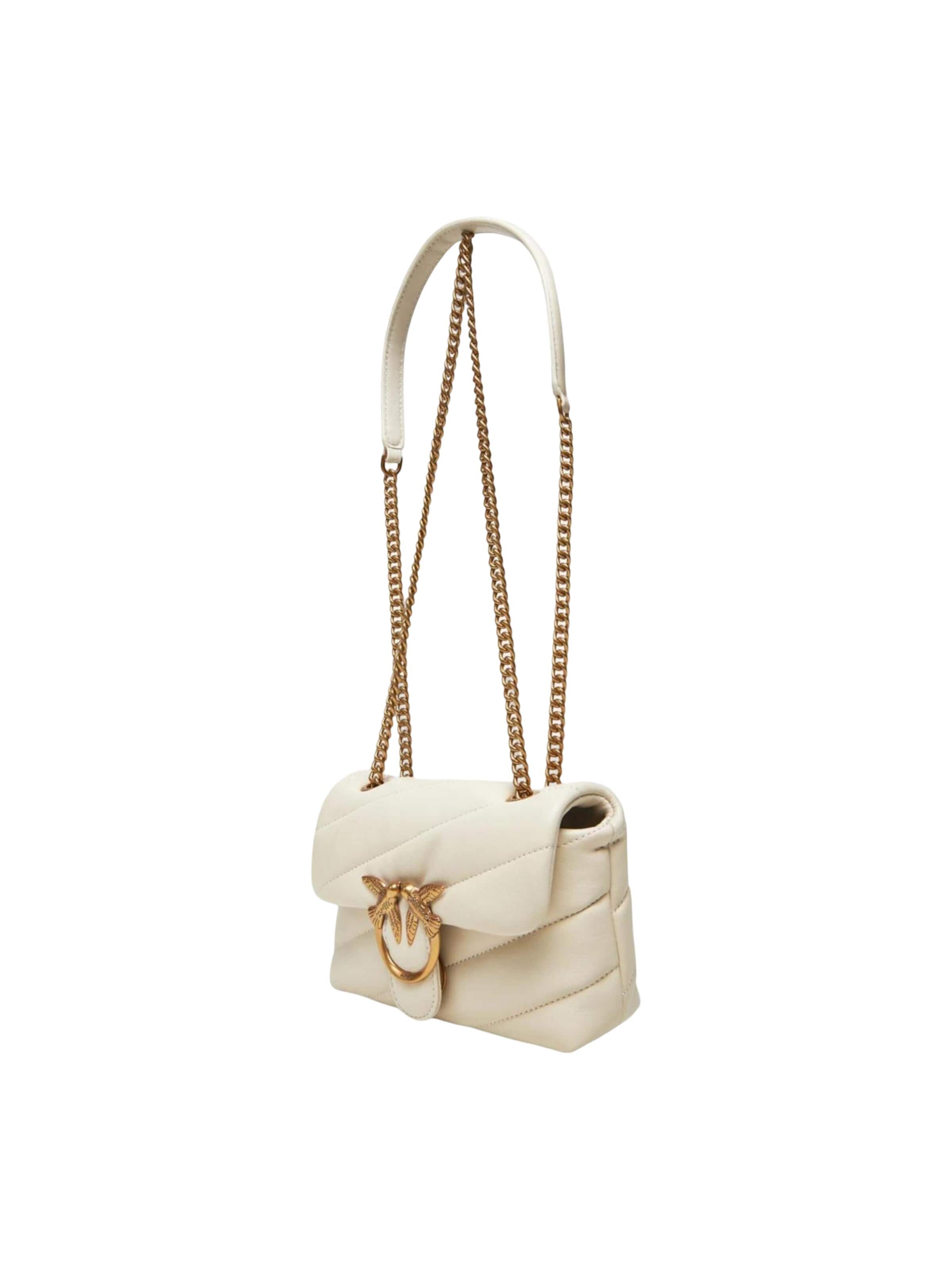 Borsa a spalla 'LOVE PUFF BABY CL SHEEP NAPPA 100040 A0F2' di PINKO in bianco