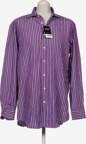 Van Laack Button Up Shirt in XL in Purple: front