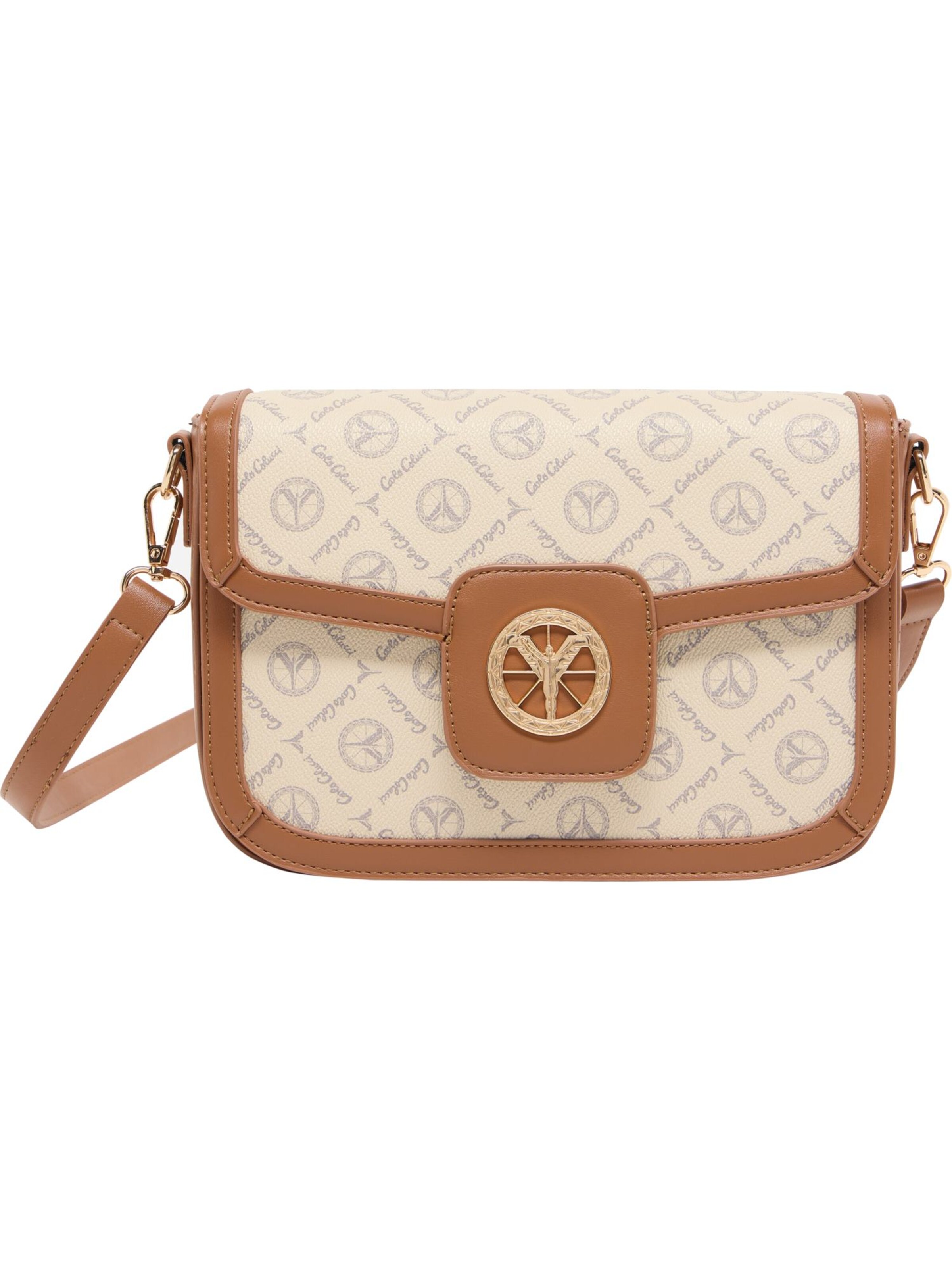 Carlo Colucci Umhängetasche 'Del Giudice' in Beige: Vorderseite