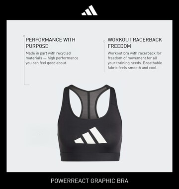 ADIDAS PERFORMANCE Bralette Sports Bra 'POWER REACT' in Black