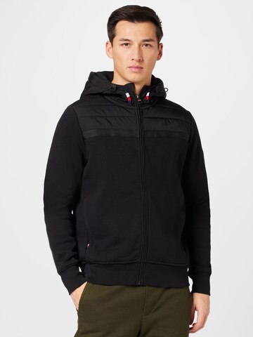 TOMMY HILFIGER Sweatjakke i sort: forside