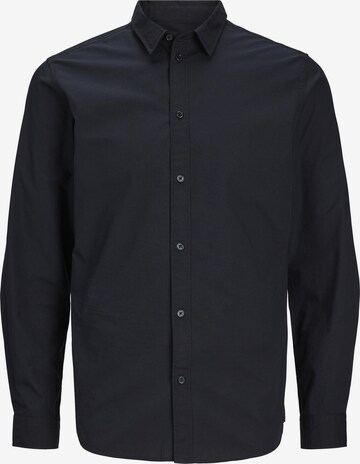 Jack & Jones Plus Slim fit Button Up Shirt in Black: front