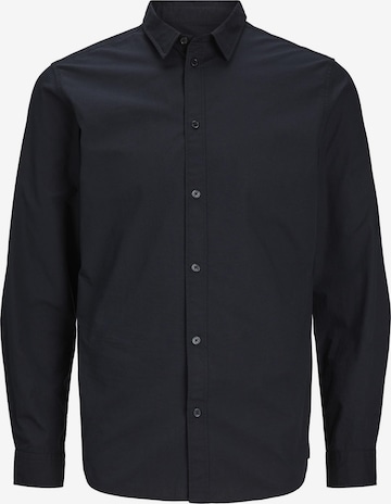 Jack & Jones Plus Button Up Shirt in Black: front