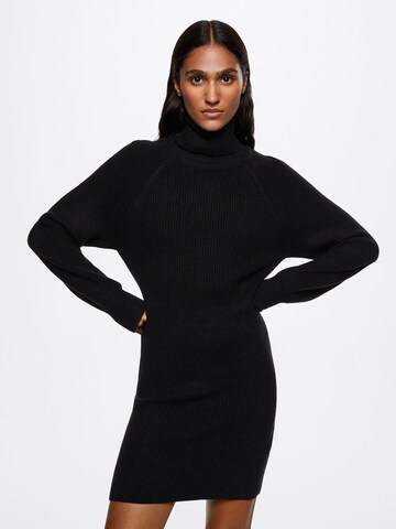 MANGO Knitted dress 'JOLENEC' in Black: front