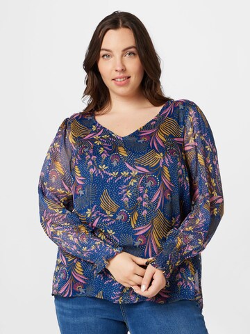 Zizzi - Blusa 'OLIVIA' em azul: frente