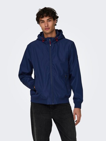 Only & Sons Between-Season Jacket 'MAZE' in Blue