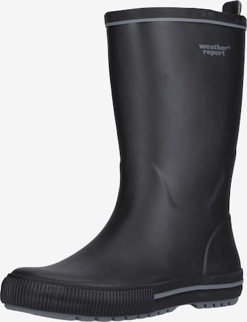 Weather Report Rubber Boots in Black: front