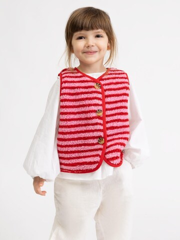 BROKE + SCHÖN Vest 'Gestreifte Teddy Kinderweste' in Pink: front
