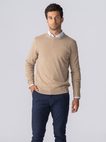 Pull-over ' Pullover Crew ' TEESHOPPEN en beige : devant