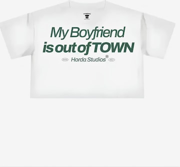 T-shirt 'T-shirt Cropped 100% Cotone 200 Gsm Out Town' Horda en blanc : devant