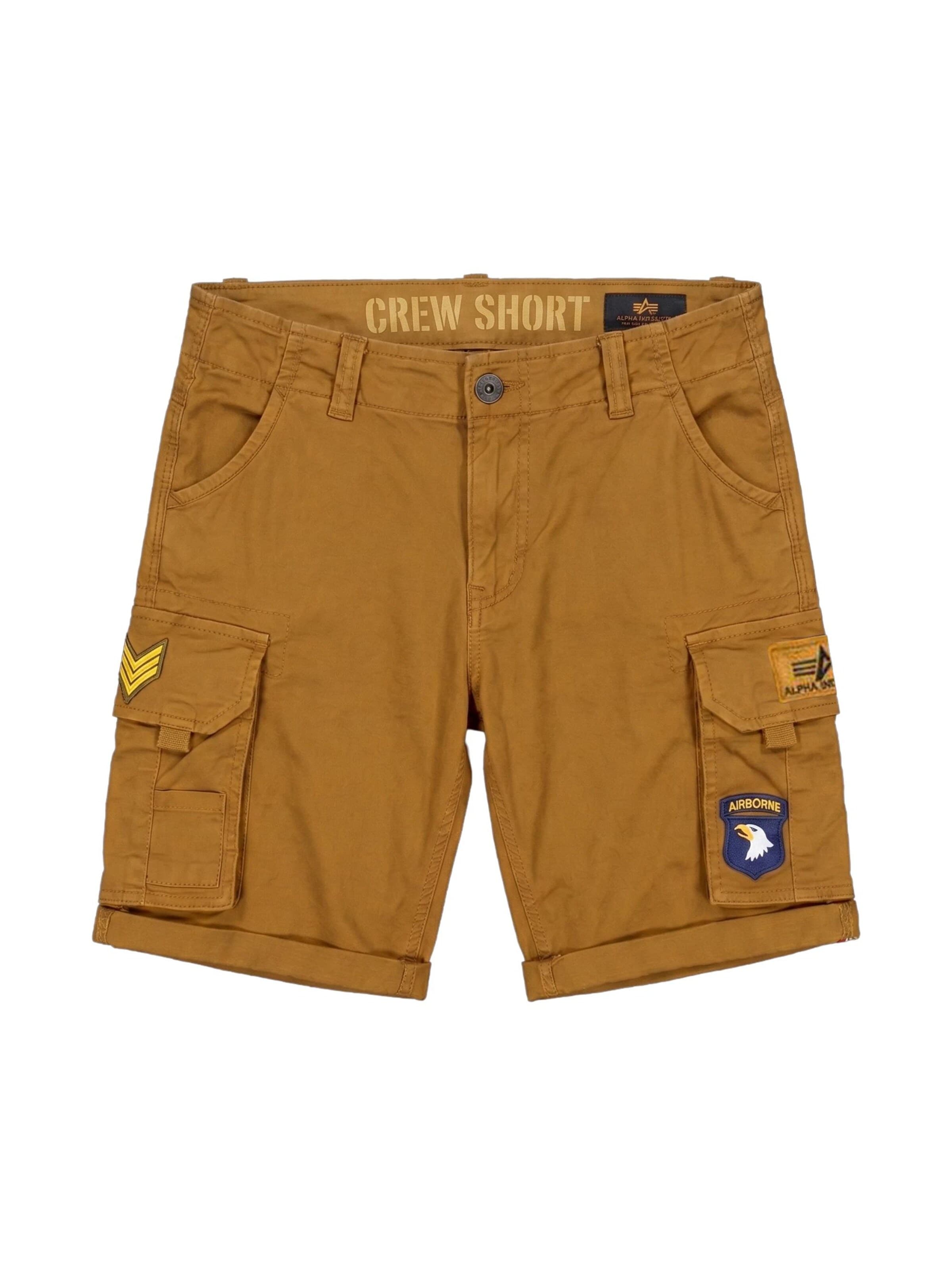 Coupe slim Pantalon cargo ALPHA INDUSTRIES en jaune : devant