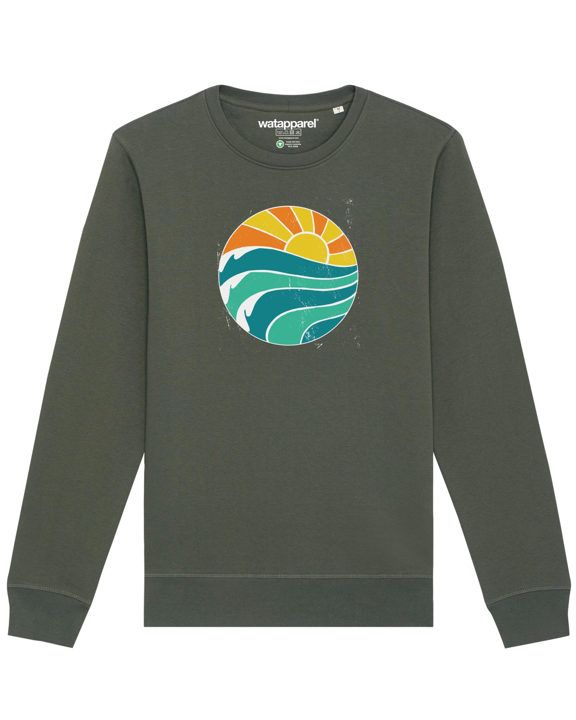 Watapparel Sweatshirt 'Summer Sun' in Groen: voorkant